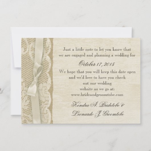  kant Bewaar de datum Save The Date (Achterkant)