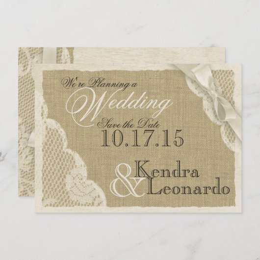  kant Bewaar de datum Save The Date (Voorkant / Achterkant)