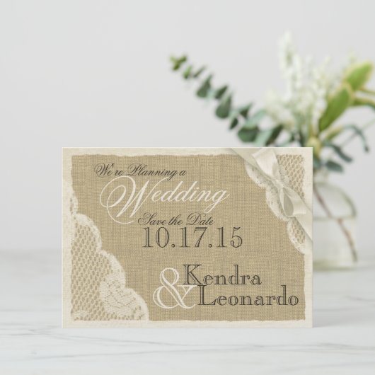  kant Bewaar de datum Save The Date (Staand voorkant)