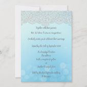 kant blauw aqua elegant bruiloft kaart (Voorkant)