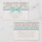 kant blauw bruiloft receptie behuizing Kaart (Voorkant / Achterkant)