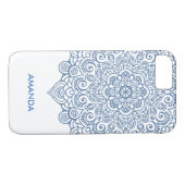 Kant blauw metallic ingewikkeld mandala Case-Mate iPhone case (Achterkant (Horizontaal))