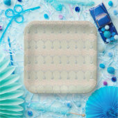 kant blauwgroen strass Victoriaans patroon Papieren Bordje (Feest)