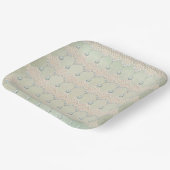 kant blauwgroen strass Victoriaans patroon Papieren Bordje (Gebogen)