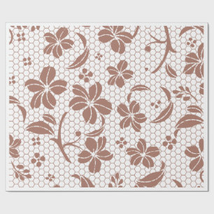 "Kant & Bloemblad" Elegant Bloemmotief Cadeau  Cadeaupapier