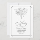  kant Bloemen bruiloft QR-code Kaart (Voorkant)