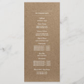 Kant Bloemen | Kraft Papier Huwelijksprogramma's Programmakaart (Achterkant)