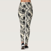 Kant Bloemen Patroon Zwart Leggings (Achterkant)