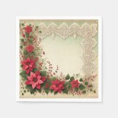  kant Bloemen Poinsettia Lijst Decoupage Servet (Voorkant)