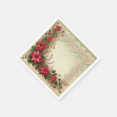  kant Bloemen Poinsettia Lijst Decoupage Servet (Hoek)