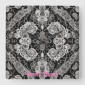 Kant Bloemenharmonie Vierkante Klok (Voorkant)