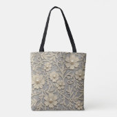 Kant Bloemige Uitzicht met Parelcentra Tote Bag (Achterkant)