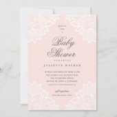  kant, blush roze baby shower-uitnodiging aankondiging (Voorkant)