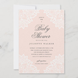 kant, blush roze baby shower-uitnodiging aankondiging