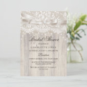 Kant Boog Glitter Licht Rustieke Bruiloft Borrel Kaart (Staand voorkant)