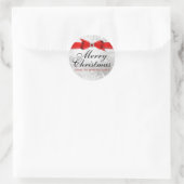 Kant & Bow Silver Red Christmas Holiday Sticker (Tas)