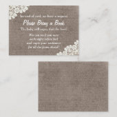  kant Breng een boek Baby shower Insert Informatiekaartje (Voorkant / Achterkant)