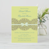 " kant" Bridal Shower Uitnodiging (Staand voorkant)