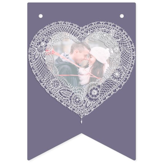 Kant bruiloft 13e verjaardag aangepaste foto vlaggetjes (Tweede vlag)