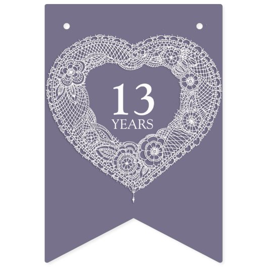 Kant bruiloft 13e verjaardag aangepaste foto vlaggetjes (Eerste vlag)