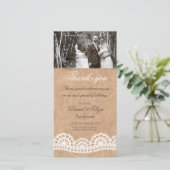 kant bruiloft dank u fotokaart bedankkaart (Staand voorkant)