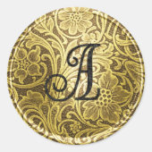 Kant Bruiloft Enveloppe Zegel Goud Zwart Monogram (Voorkant)