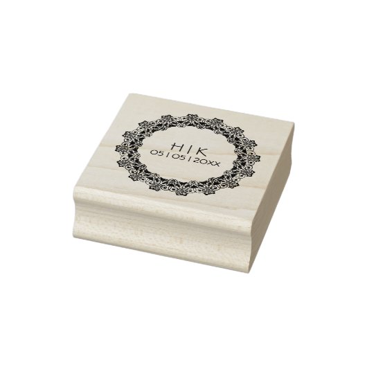 Kant bruiloft initialen rubberstempel (Stempel)