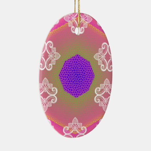 Kant Caleidoscoop Roze Keramisch Ornament (Rechts)