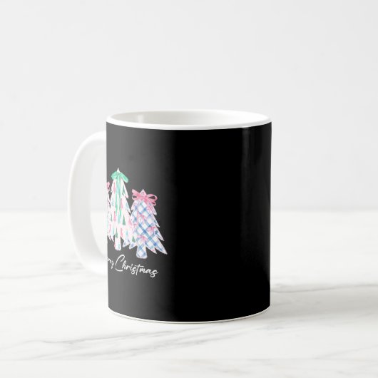 Kant Coquette Bow Vrolijke kerstboom Schattige Xma Koffiemok (Voorkant links)