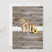 Kant, cowboylaarzen en zonnebloemen bruiloft kaart (Achterkant)