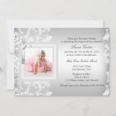  kant & Cross Silver Baptism/Christening Kaart (Voorkant)