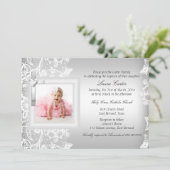  kant & Cross Silver Baptism/Christening Kaart (Staand voorkant)