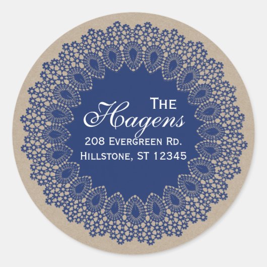  Kant Dagelijks retouradres Ronde Label Navy (Voorkant)