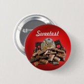 Kant de Sweetest Day Chocolate-chipmunk aan Ronde Button 5,7 Cm (Voorkant /achterkant)