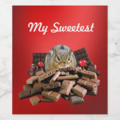 Kant de Sweetest Day Chocolate-chipmunk aan Wijn Etiket (Enkel label)