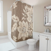 Kant delicatesse: witte stof artistry douchegordijn (In situ)