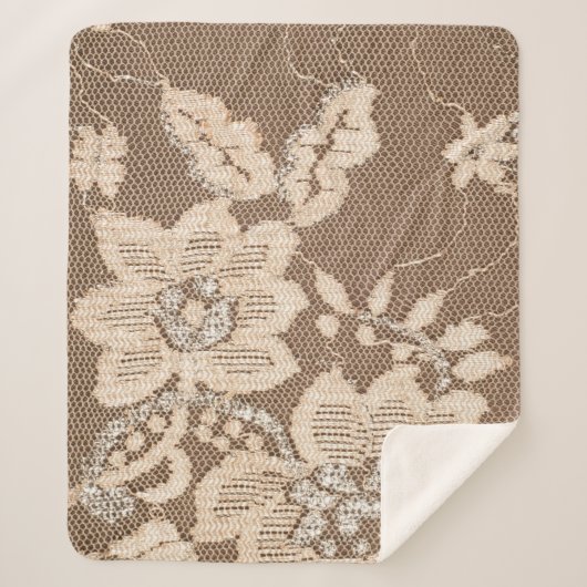 Kant delicatesse: witte stof artistry sherpa deken (Voorkant)