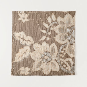 Kant delicatesse: witte stof artistry wandkleed