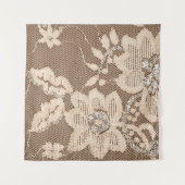 Kant Delicatesse: Witte Stof Kunstzinnigheid Wandkleed (Voorkant)