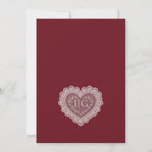 Kant Diep rood Oud Geld Trouwfeest Kaart (Achterkant)