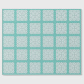 Kant doily kijken blauwgroen wit  ouderwets cadeaupapier (Vlak)