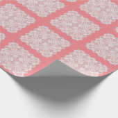 Kant doily look roze wit  ouderwets cadeaupapier (Hoek)