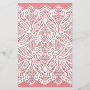 Kant doily roze wit  ouderwets briefpapier