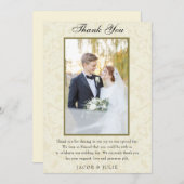  Kant Elegant Foto Bruiloft Bedankkaart (Voorkant / Achterkant)