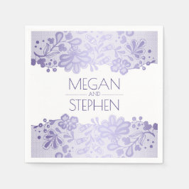 Kant Elegante Lavendel Paarse bruiloft Servet
