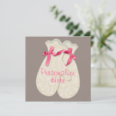 Kant elegante winter mitten lint kant roze crème (Staand voorkant)