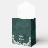 Kant Emerald Green Velvet Religieuze Trouwtent Bedankdoosjes (Geopend)