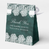 Kant Emerald Green Velvet Religieuze Trouwtent Bedankdoosjes (Achterkant)