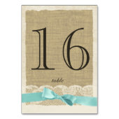 Kant en Aqua Bow Tafelnummer Kaart (Achterkant)