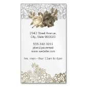 Kant en Bloemen Haar Stylist Magnetisch Visitekaartje (Voorkant Verticaal)